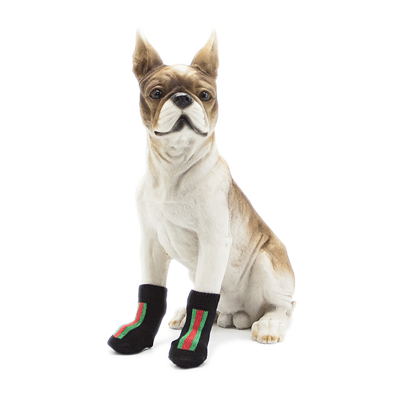 PS050 Simple Stripe Design Dog Socks Make Your Children Play Safely with Your Pets
